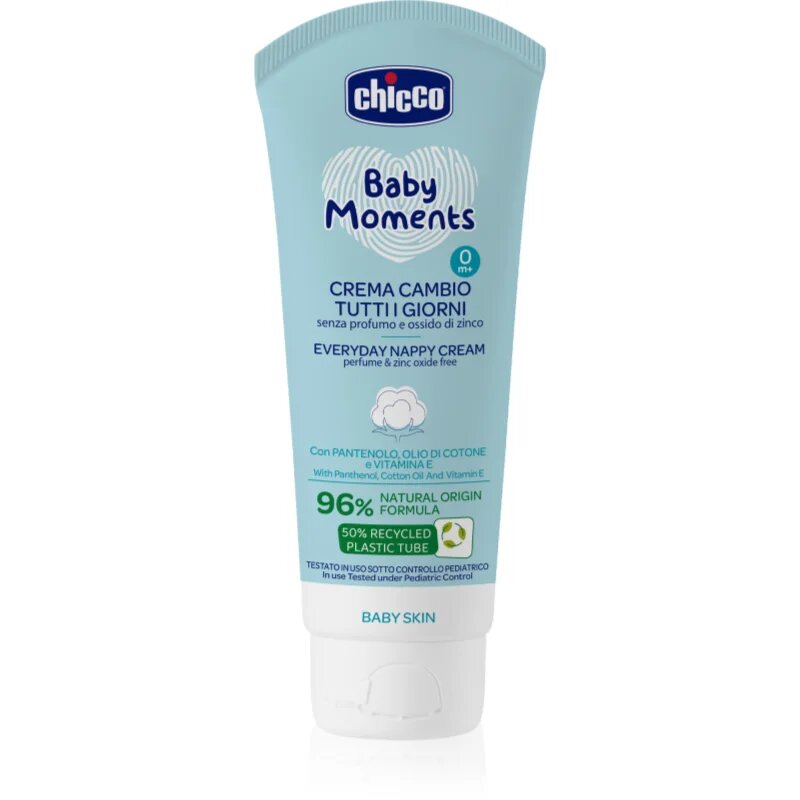 Chicco Baby Moments Everyday Nappy Cream krema za vsakodnevno nego ritke brez dišav 100 ml