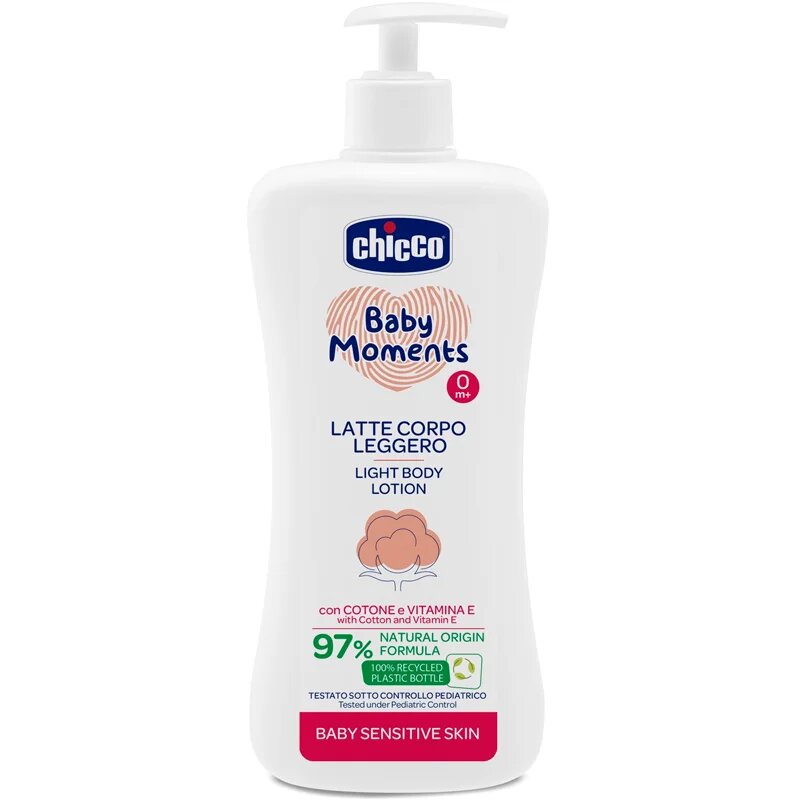 Chicco Baby Moments Sensitive nežno mleko za telo 500 ml