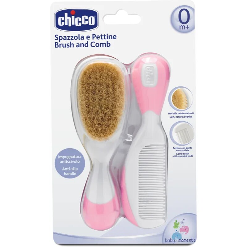 Chicco Baby Moments set za lase 0m+ Pink 2 kos