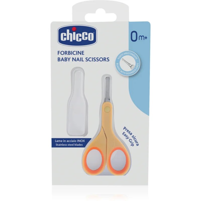 Chicco Baby Nail Scissors otroške škarjice z okroglo konico 0 m+ 1 kos