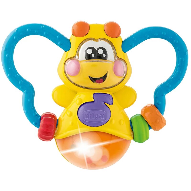 Chicco Baby Senses Lighting Bug grizalo z ropotuljico 1 kos