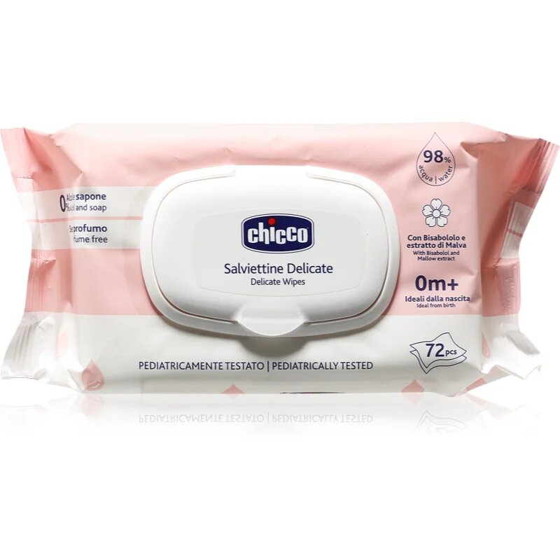 Chicco Delicate Wipes Chamomile vlažni robčki za otroke s kamilico 0m+ 72 kos