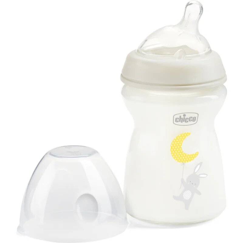 Chicco Natural Feeling Glass Neutral II steklenička za dojenčke 0m+ 1 kos