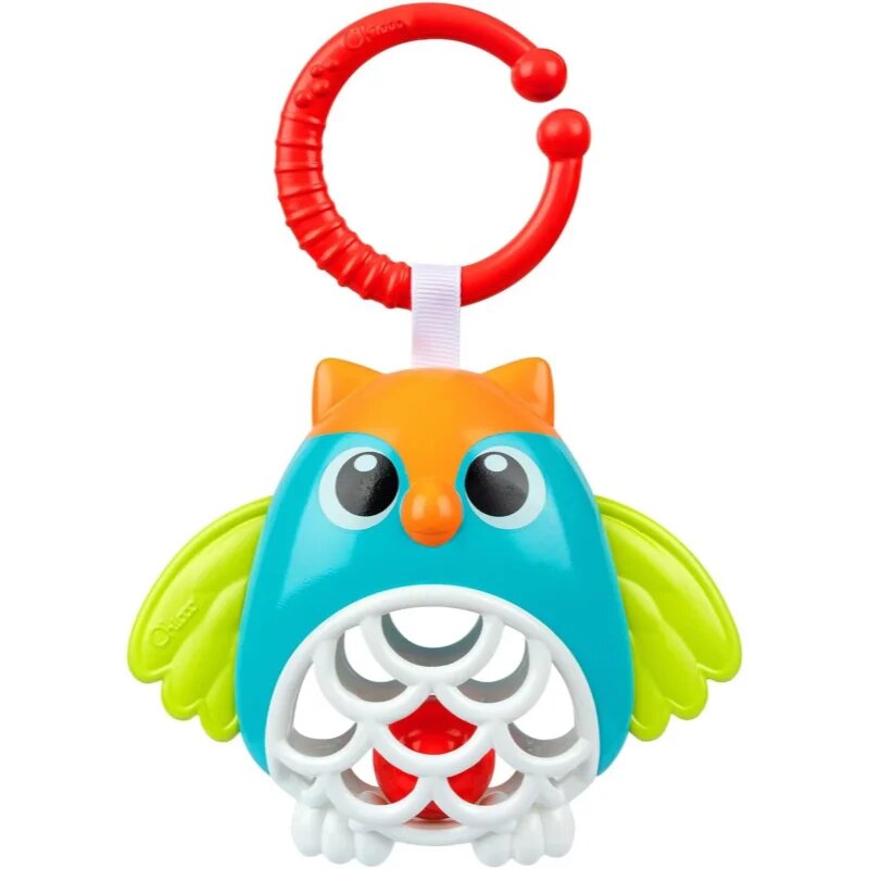 Chicco Owl Rattle kontrastna viseča igrača z ropotuljico 1 kos