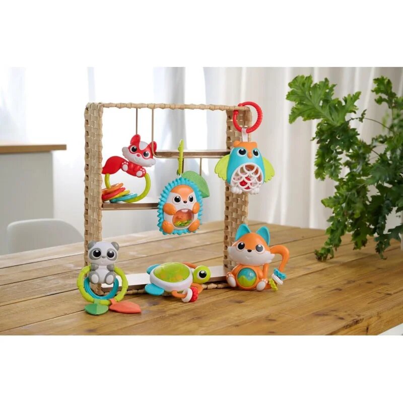 Chicco Owl Rattle kontrastna viseča igrača z ropotuljico 1 kos
