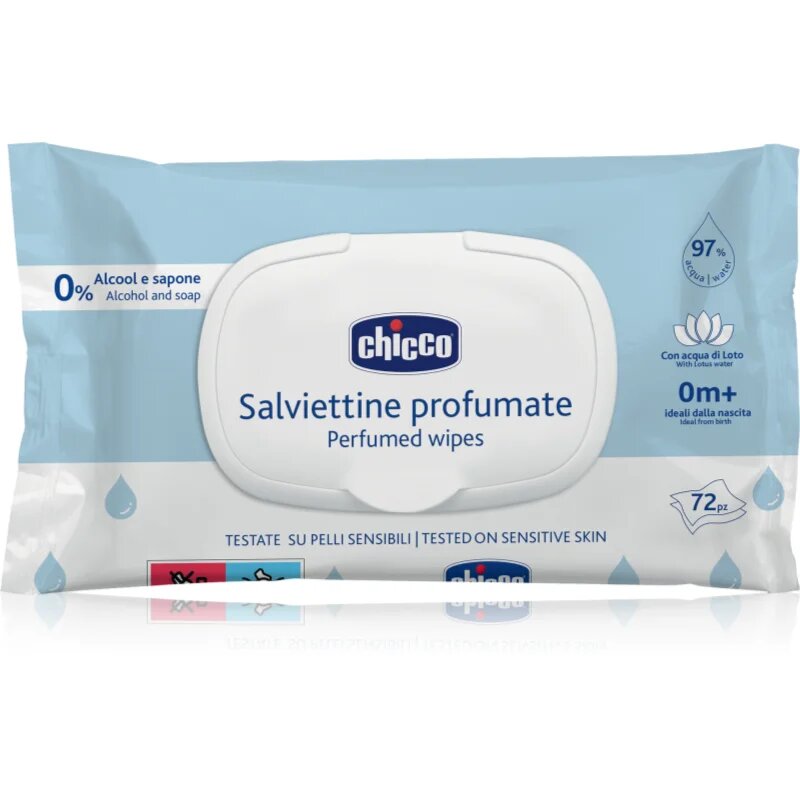 Chicco Perfumed Wipes 0m+ vlažni robčki za otroke rahlo odišavljen 72 kos