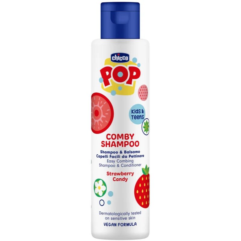 Chicco Pop Comby Shampoo & Conditioner šampon in balzam Strawberry 250 ml