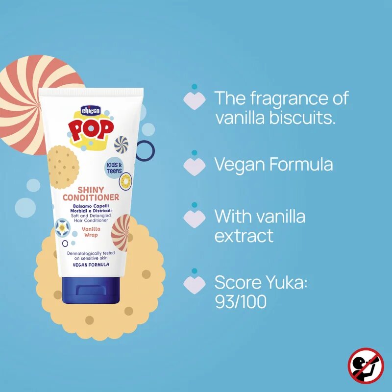 Chicco Pop Vanilla Wrap balzam za lase za otroke 150 ml