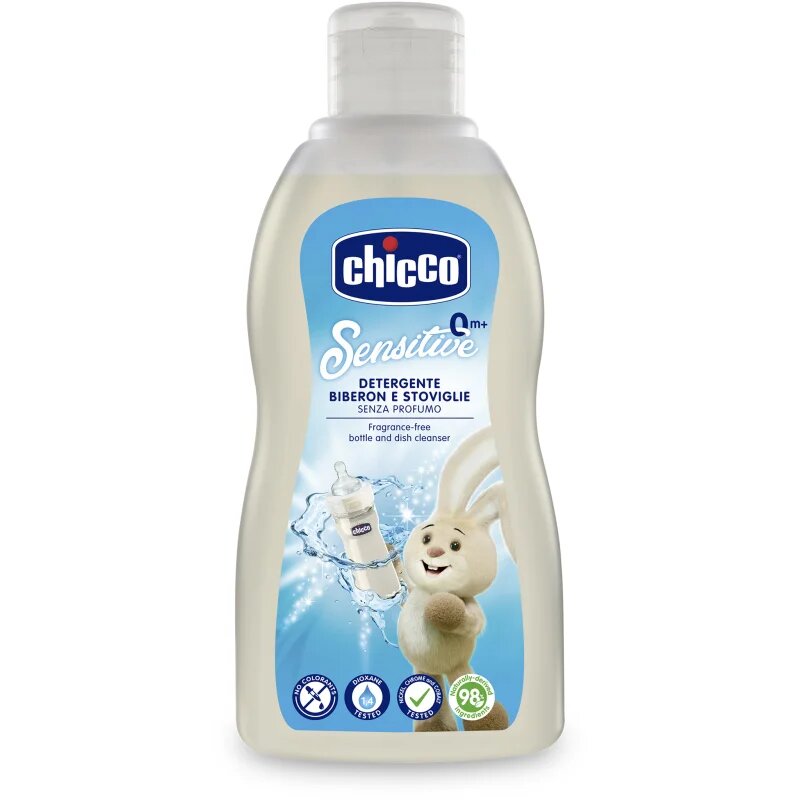 Chicco Sensitive Bottle and Dish Cleanser sredstvo za umivanje otroških predmetov 300 ml