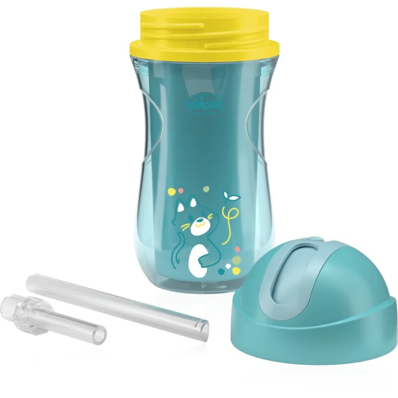 Chicco Sport Cup 14m+ skodelica s slamico Teal 266 ml