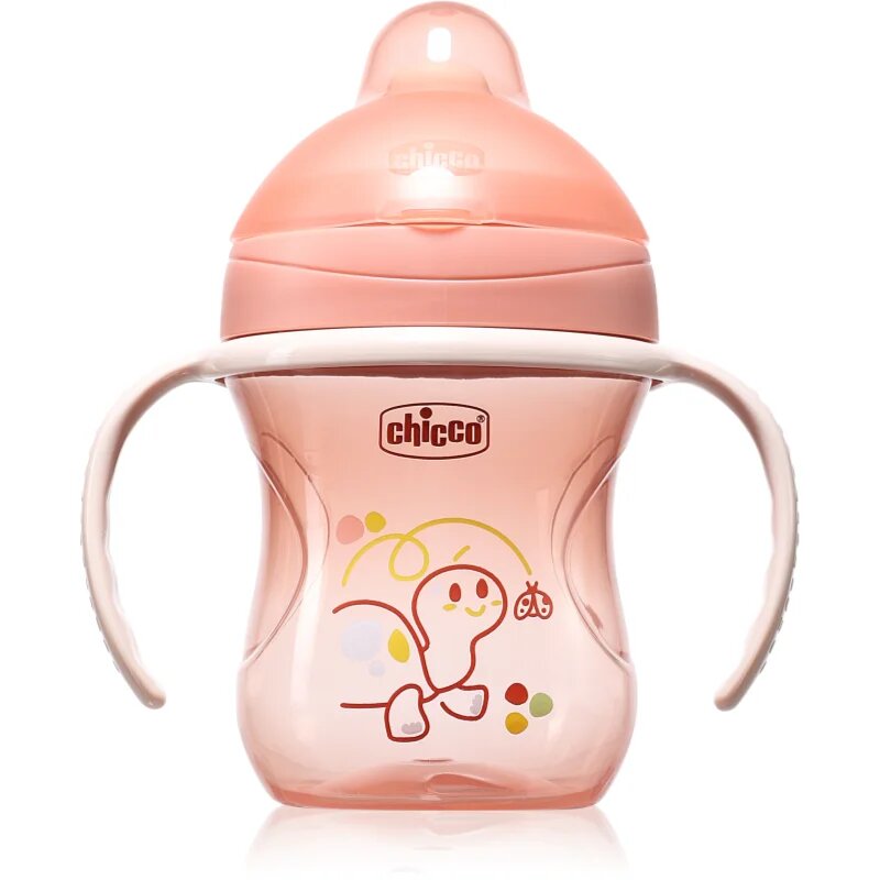 Chicco Training Cup 6m+ otroški lonček z ročaji Pink 1 kos