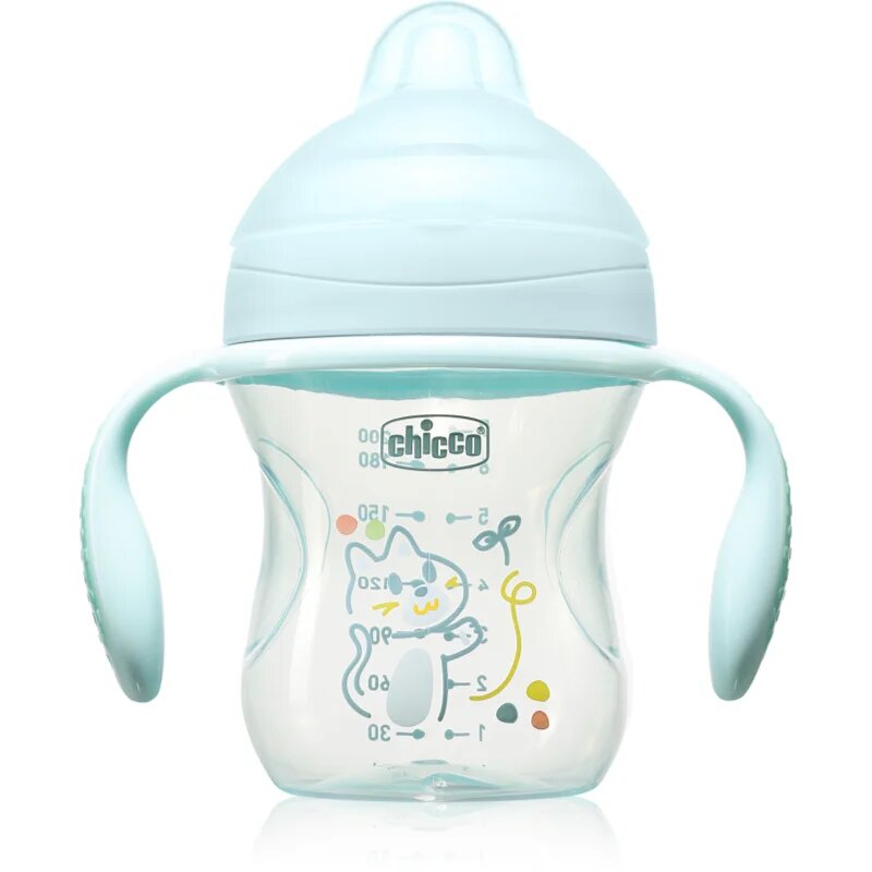 Chicco Transition Cup 4m+ otroški lonček z ročaji Teal 1 kos