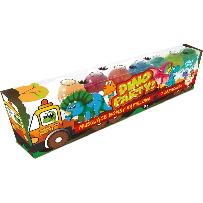 Chlapu Chlap Dino Truck šumeče kroglice za kopel za otroke 7x50 g