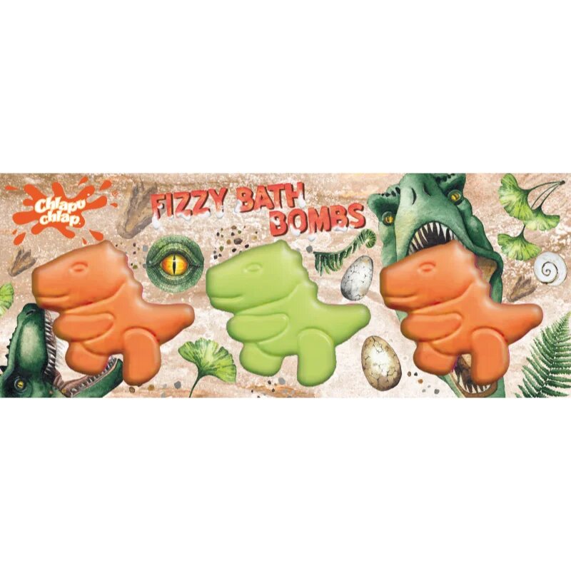 Chlapu Chlap Dinosaurs šumeče kroglice za kopel za otroke 3x70 g