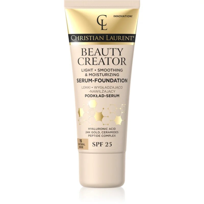 Christian Laurent Beauty Creator lahki vlažilni tekoči puder SPF 25 odtenek 15 Natural Beige 30 ml