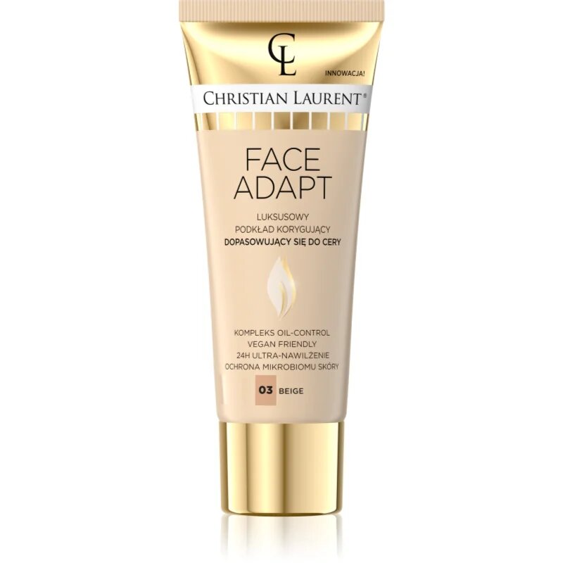 Christian Laurent Face Adapt vlažilni tekoči puder z gladilnim učinkom odtenek 03 Beige 30 ml