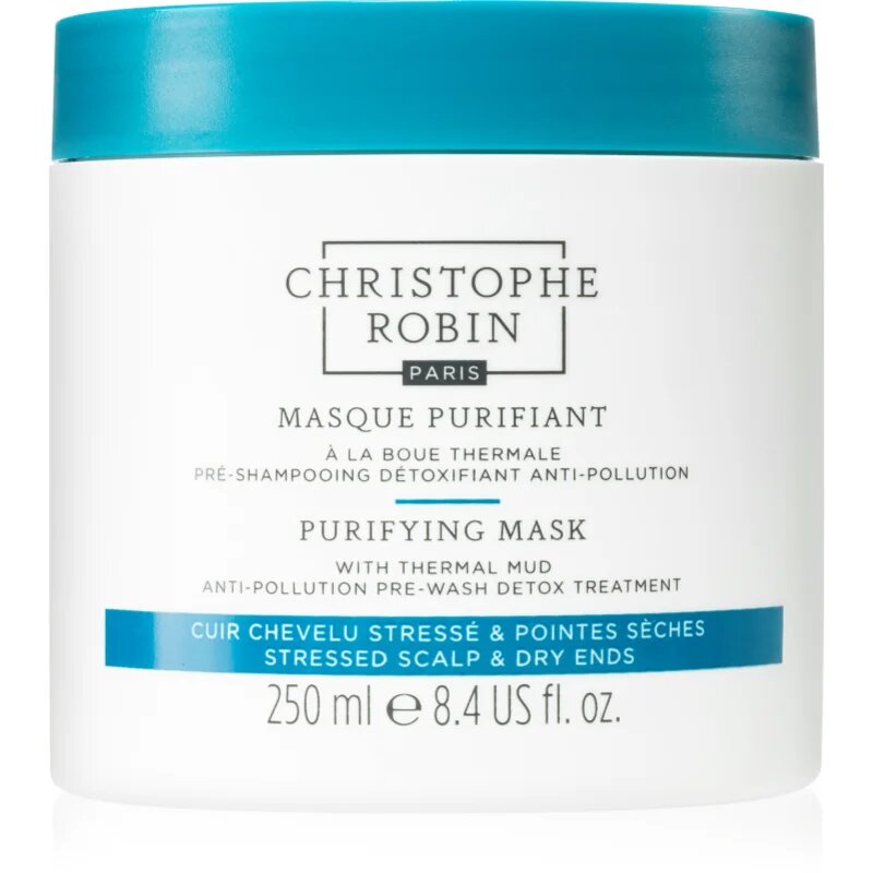 Christophe Robin Purifying Purifying Mask čistilna maska za lase izpostavljene onesnaženemu ozračju 250 ml