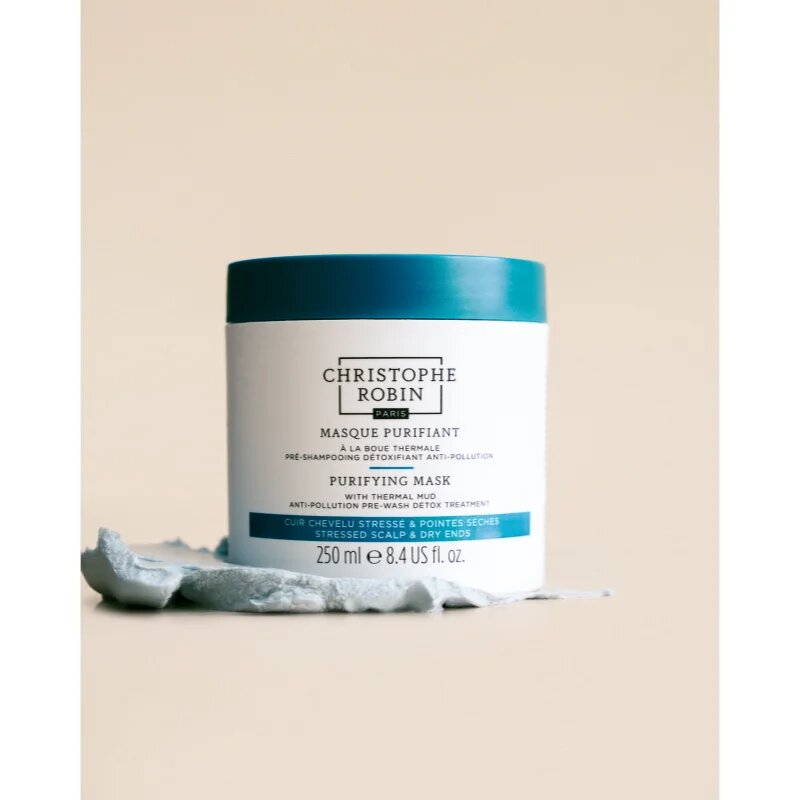 Christophe Robin Purifying Purifying Mask čistilna maska za lase izpostavljene onesnaženemu ozračju 250 ml