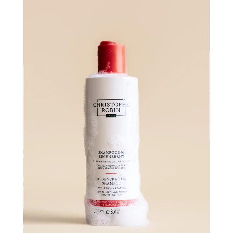 Christophe Robin Regenerating Shampoo with Prickly Pear Oil globinsko regeneracijski šampon za poškodovane in kemično obdelane lase 250 ml