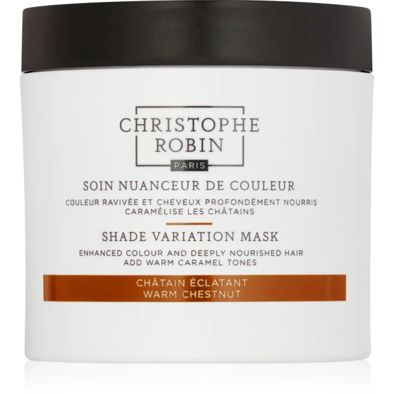 Christophe Robin Shade Variation Mask hranilna kremasta maska za lase odtenek Warm Chesnut 250 ml