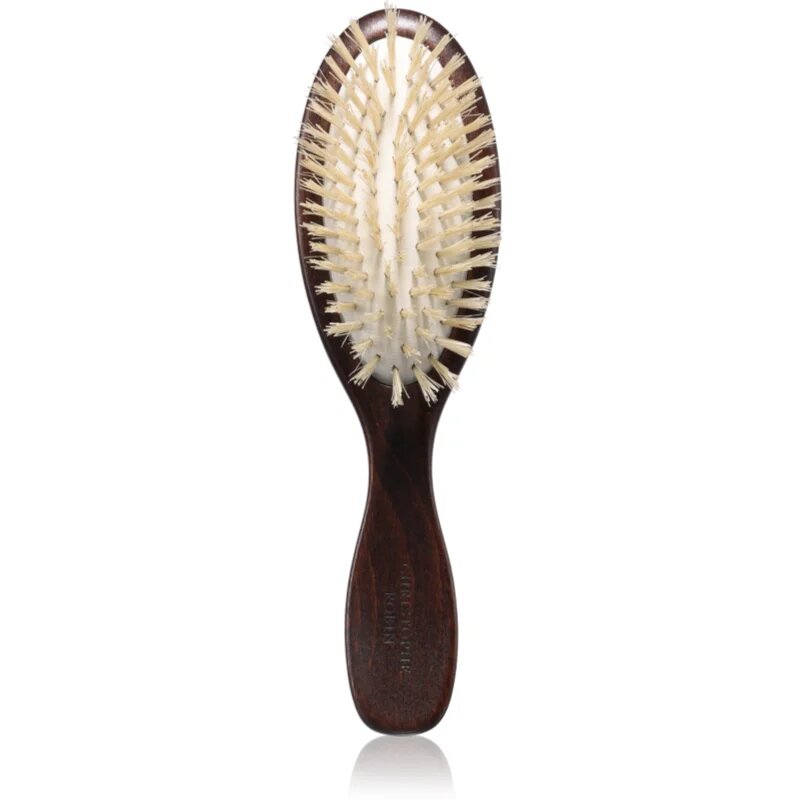 Christophe Robin Travel Hairbrush lesena krtača za lase s ščetinami divjega prašiča 1 kos