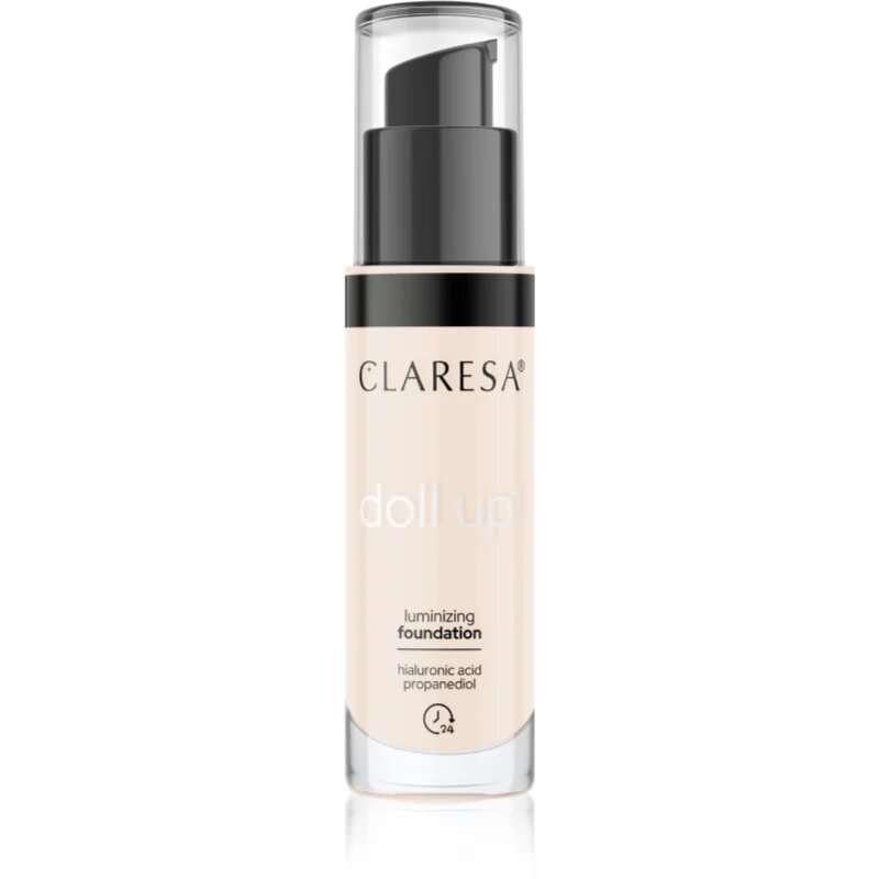 Claresa Doll Up! posvetlitveni tekoči puder za naraven videz odtenek 02 Light 34 g