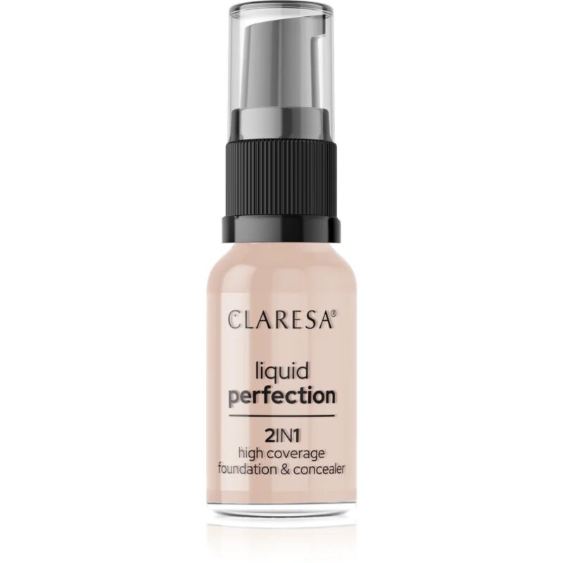 Claresa Liquid Perfection 2in1 visoko prekrivni tekoči puder odtenek 103 Cool Medium 18 g