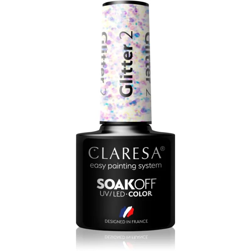 Claresa SoakOff UV/LED Color Glitter gel lak za nohte odtenek 2 5 g