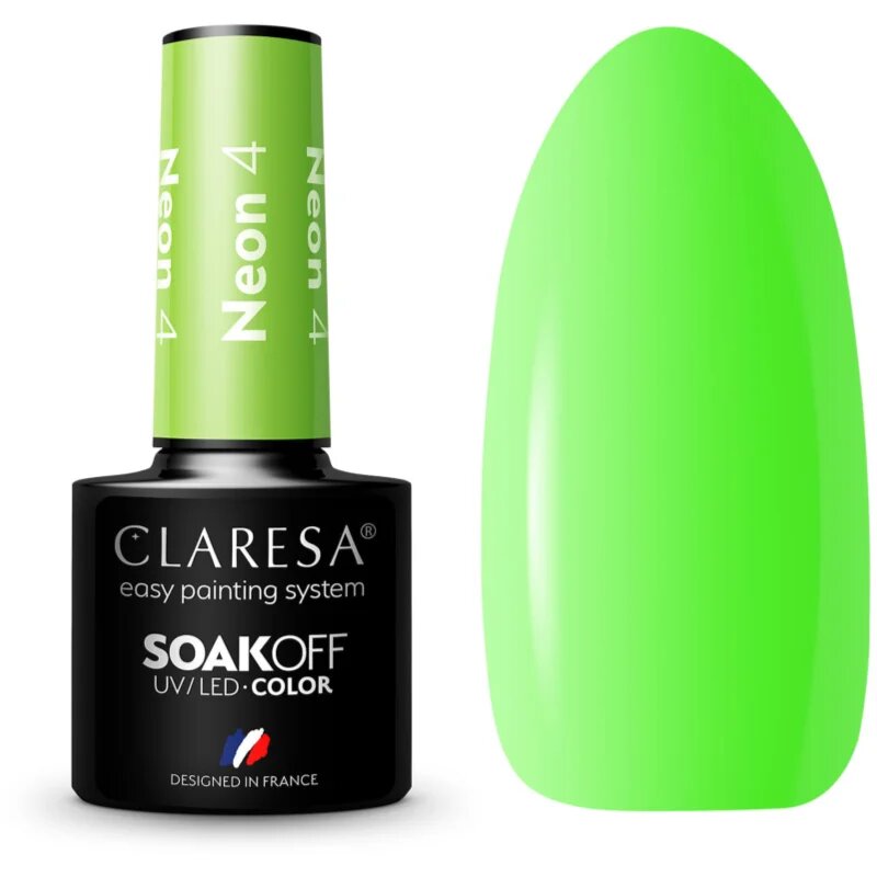 Claresa SoakOff UV/LED Color Neon gel lak za nohte odtenek 4 5 g