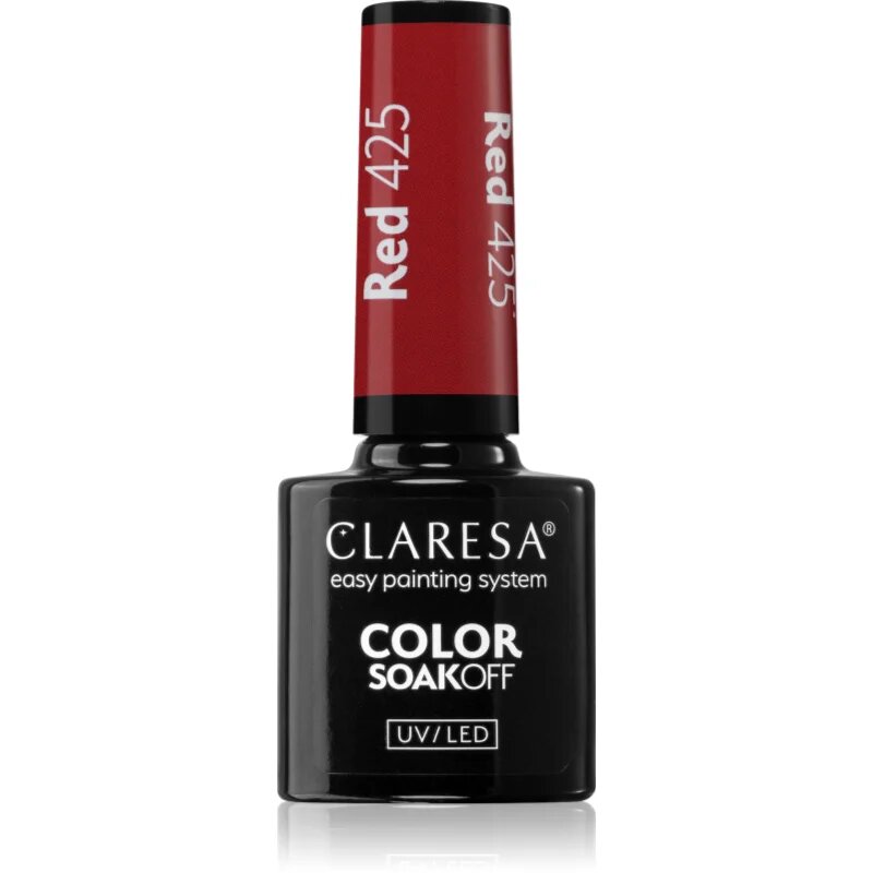 Claresa SoakOff UV/LED Color Rainbow Explosion gel lak za nohte odtenek Red 425 5 g