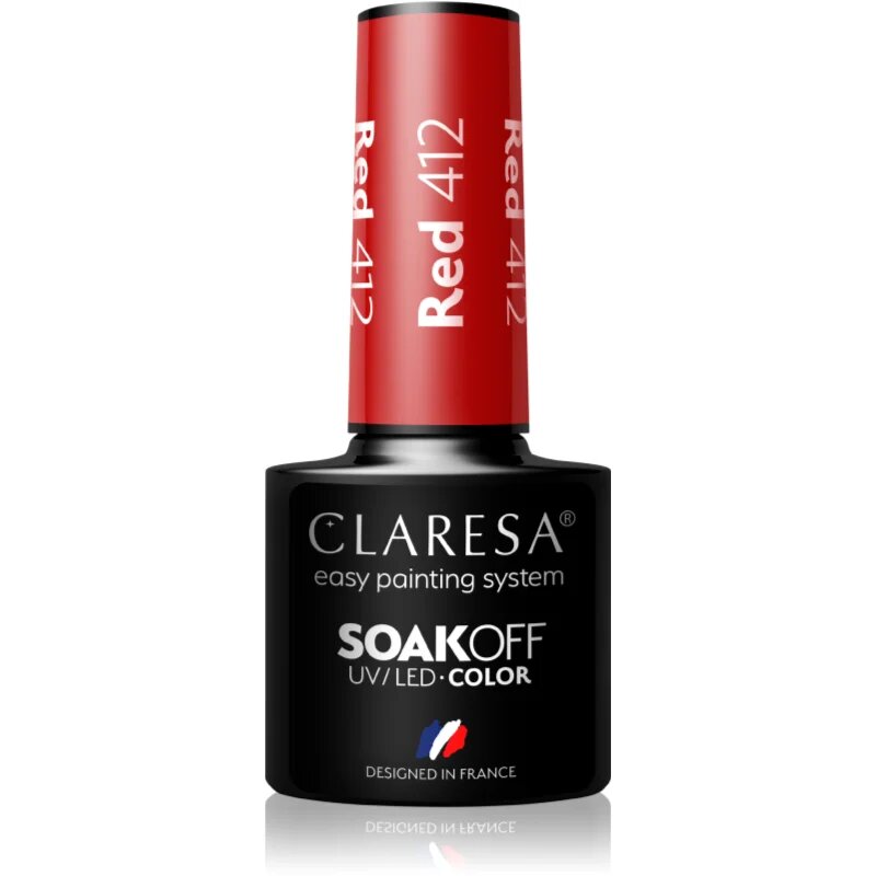 Claresa SoakOff UV/LED Color River gel lak za nohte odtenek Red 412 5 g