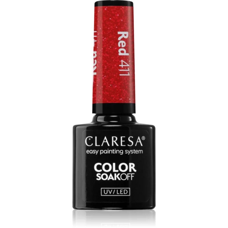 Claresa SoakOff UV/LED Color Sunny Garden gel lak za nohte odtenek Red 411 5 g