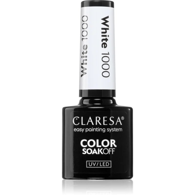 Claresa SoakOff UV/LED Color White gel lak za nohte odtenek 1000 5 g