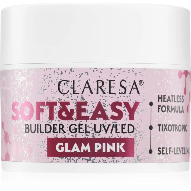 Claresa Soft&Easy Builder Gel osnovni gel za nohte odtenek Glam Pink 45 g