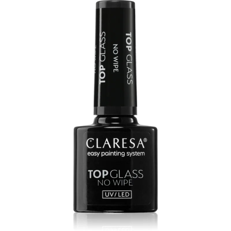 Claresa UV/LED Top Glass No Wipe gel nadlak za zaščito in sijaj brez lepljive plasti 5 g