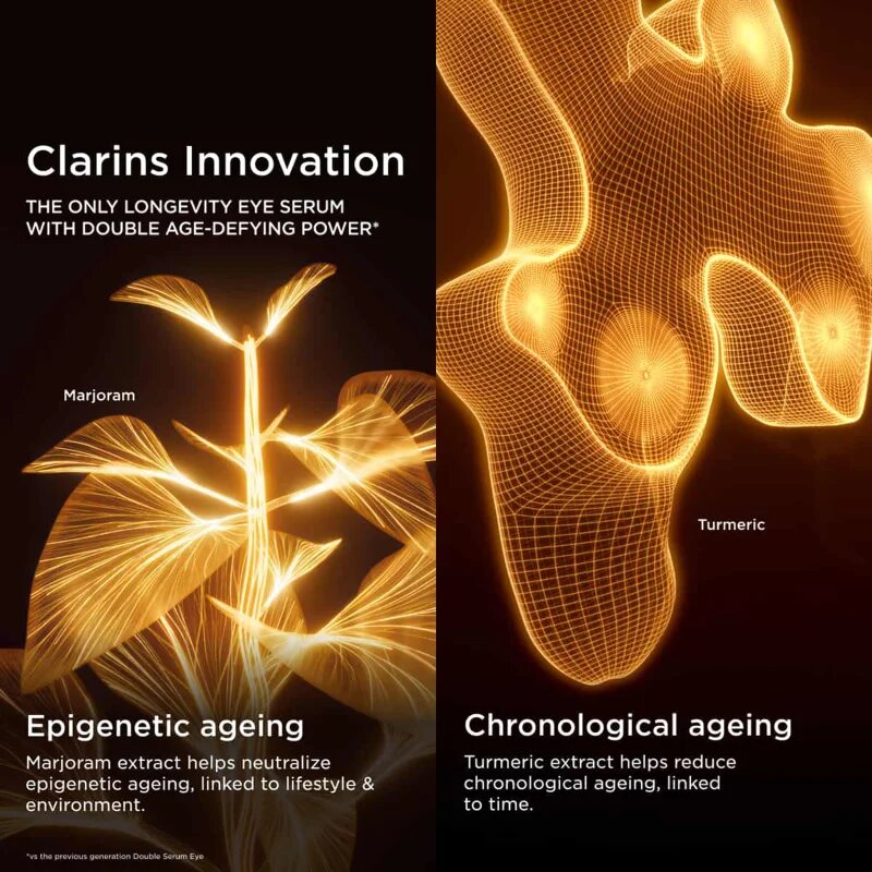 Clarins Double Serum Eye serum proti gubam za predel okoli oči s hranilnim učinkom 20 ml
