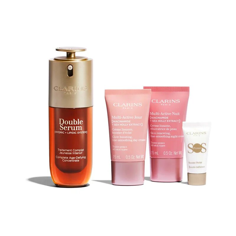 Clarins Double Serum & Multi-Active Collection darilni set za mladosten videz Luminosity