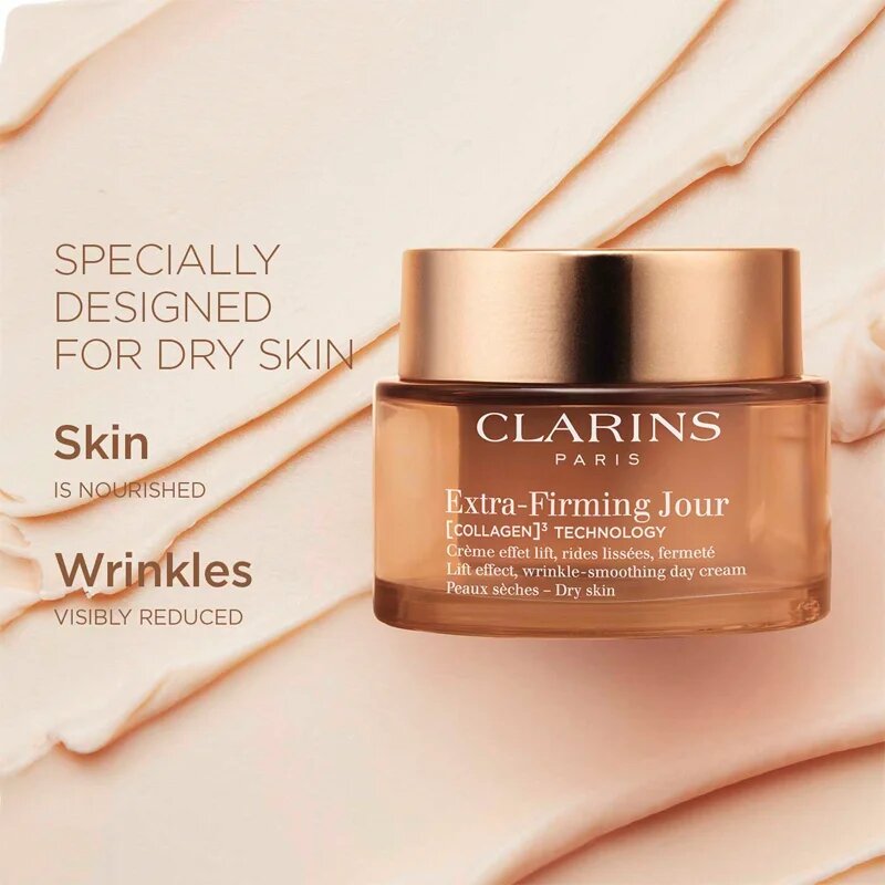 Clarins Extra-Firming Day Cream dnevna lifting krema proti gubam za suho kožo 50 ml