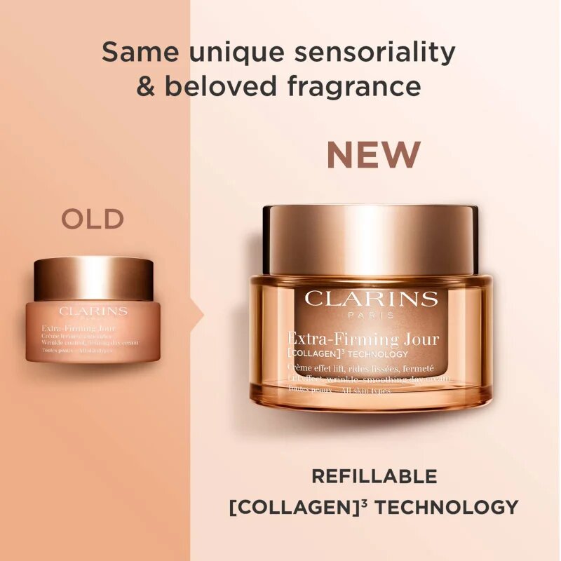 Clarins Extra-Firming Day Cream Refill dnevna lifting krema proti gubam za vse tipe kože refill 50 ml