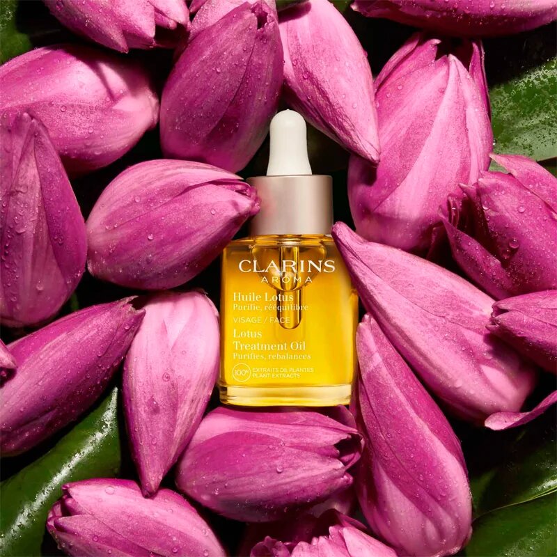 Clarins Lotus Treatment Oil regeneracijsko olje z gladilnim učinkom za dan in noč 30 ml
