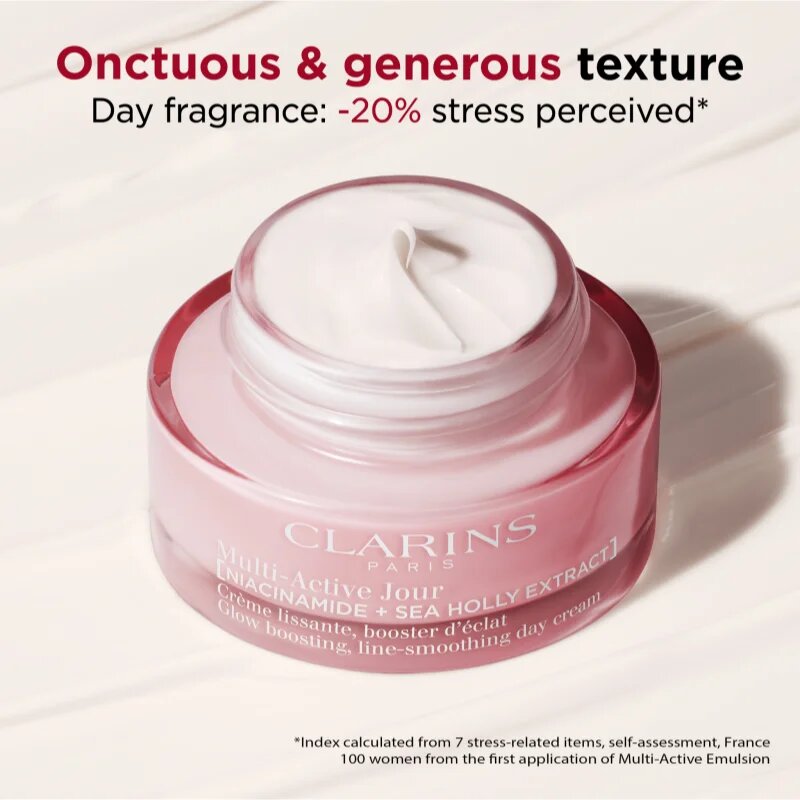 Clarins Multi-Active Day Cream Dry Skin gladilna in posvetlitvena krema za suho kožo 50 ml