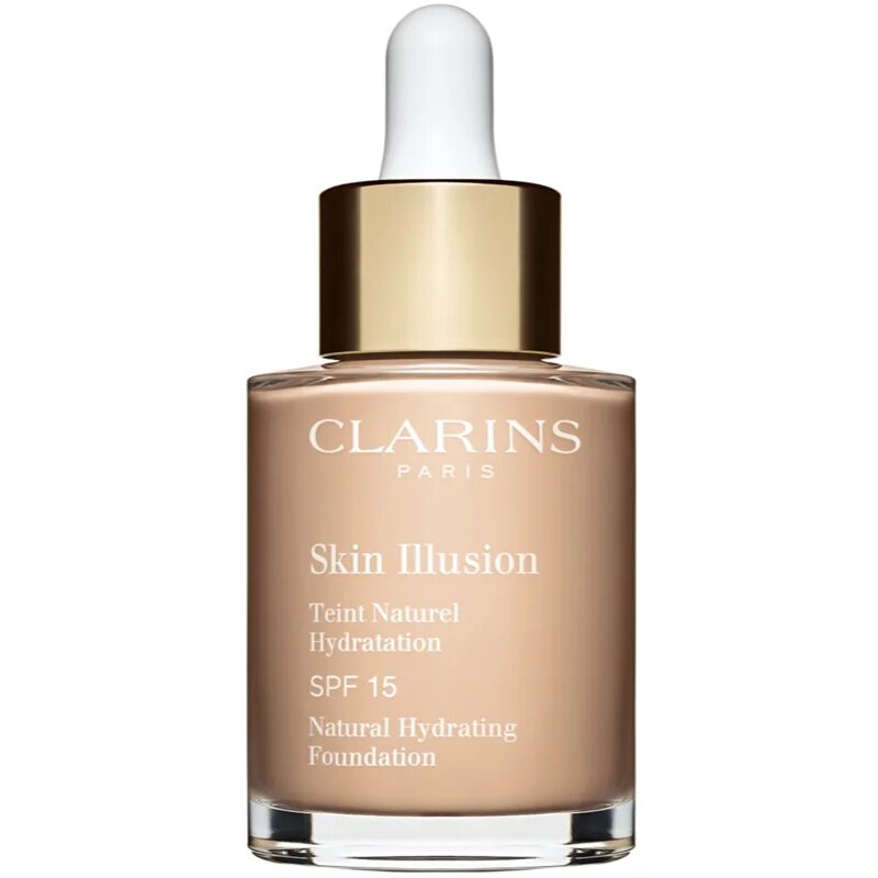 Clarins Skin Illusion Natural Hydrating Foundation posvetlitveni vlažilni tekoči puder SPF 15 odtenek 102.5C Porcelain 30 ml