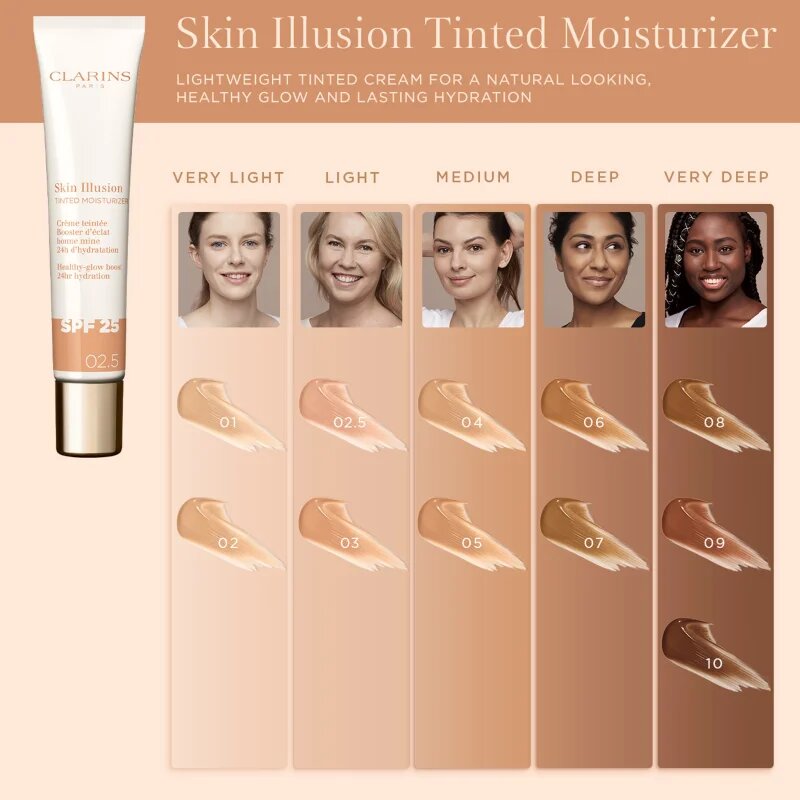 Clarins Skin Illusion Tinted Moisturizer tonirana krema SPF 25 odtenek 02 40 ml