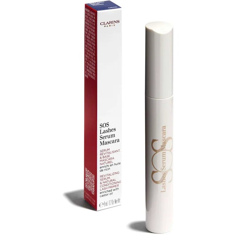 Clarins SOS Lashes Serum Mascara hranilna maskara za podaljšanje in volumen trepalnic 8 ml