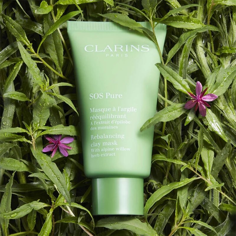 Clarins SOS Pure Rebalancing Clay Mask maska iz ilovice za mešano do mastno kožo 75 ml