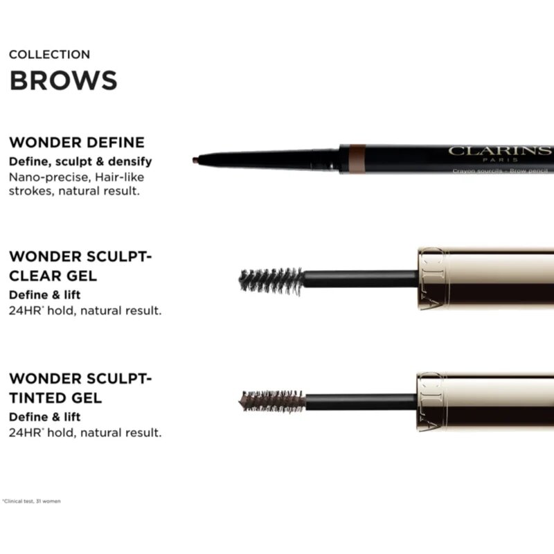 Clarins Wonder Sculp Eyebrow Gel gel za obrvi odtenek 00 clear 5 ml