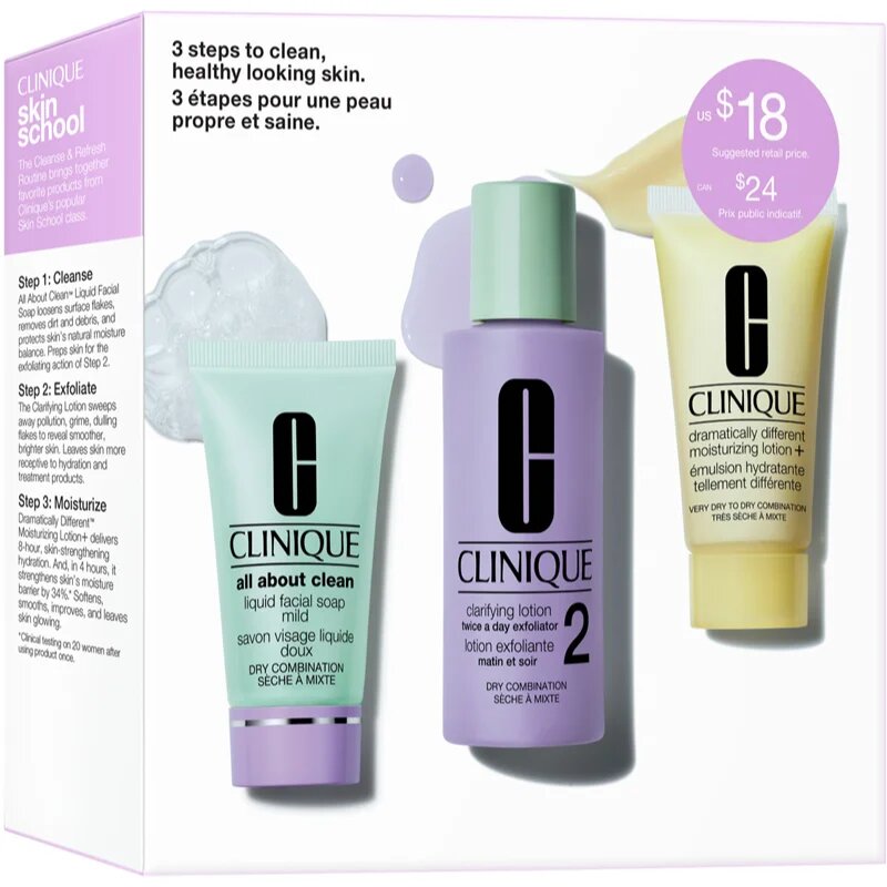 Clinique 3 Steps Skin Care Kit Skin Type 2 darilni set za popolno čiščenje obraza