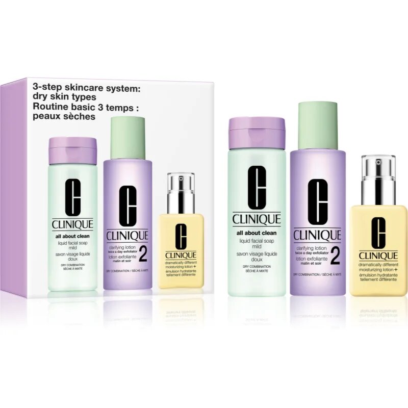Clinique 3 Steps Skincare Systeme Dry Skin Types darilni set za suho kožo
