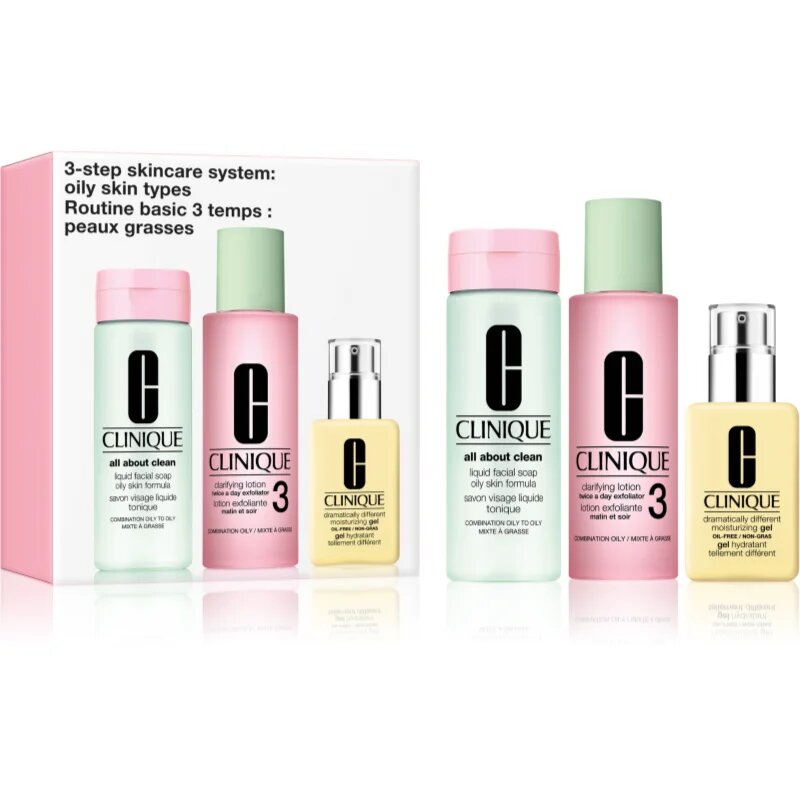Clinique 3 Steps Skincare Systeme Oily Skin Types darilni set za mastno kožo