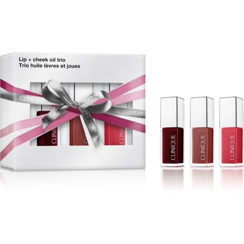 Clinique Holiday Lip + Cheek Oil Trio Set darilni set za ustnice